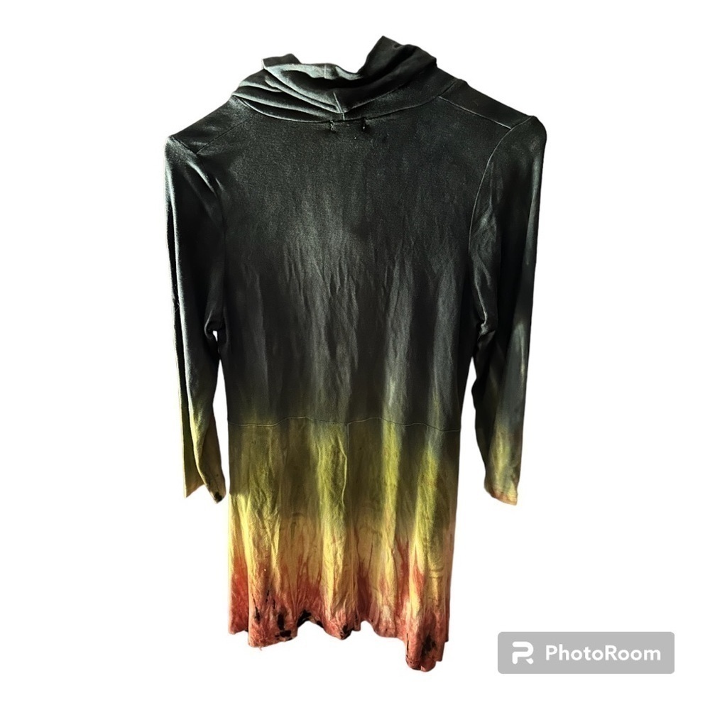 Art of Cloth Ombre Tie Dye Shark Tail Cowl Neck Tunic - Picture 5 of 10